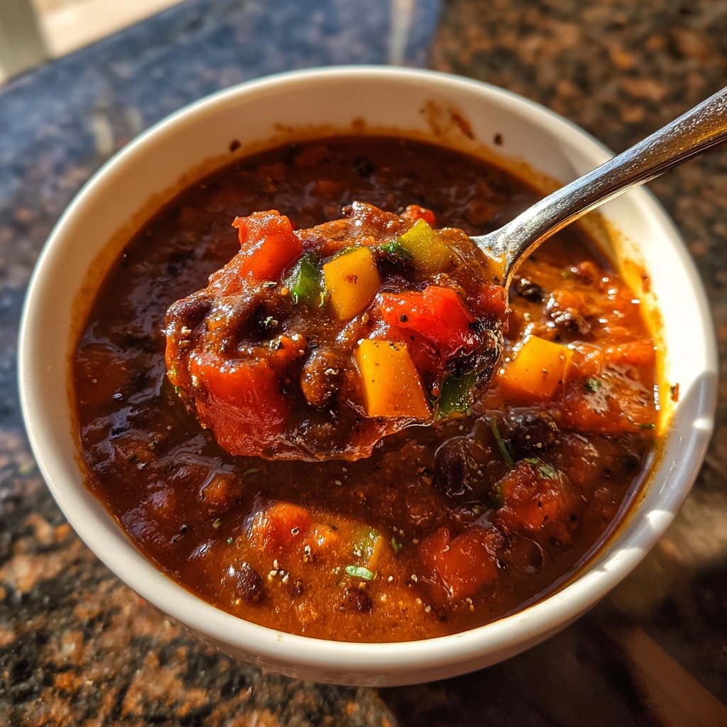 Healthy Crockpot Black Bean Chili
