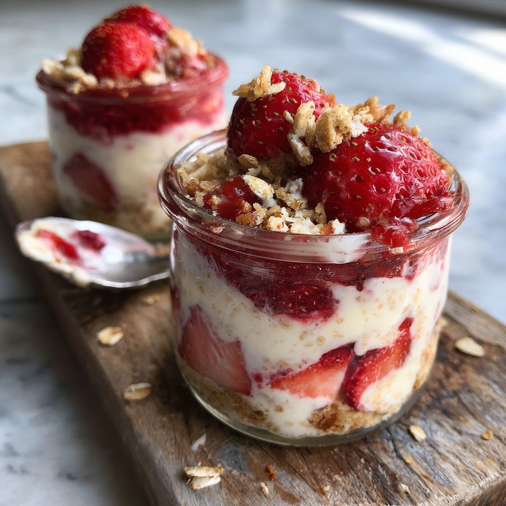 Strawberry Cheesecake Overnight Oats Meal Prep