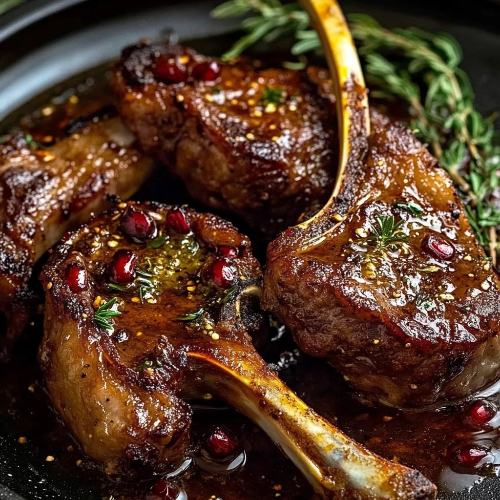 Fancy Pomegranate Lamb Chops