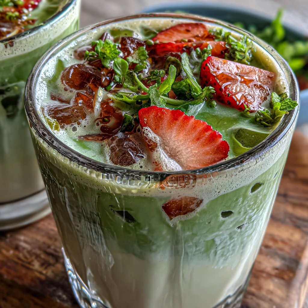 Iced Strawberry Matcha Latte Recipe