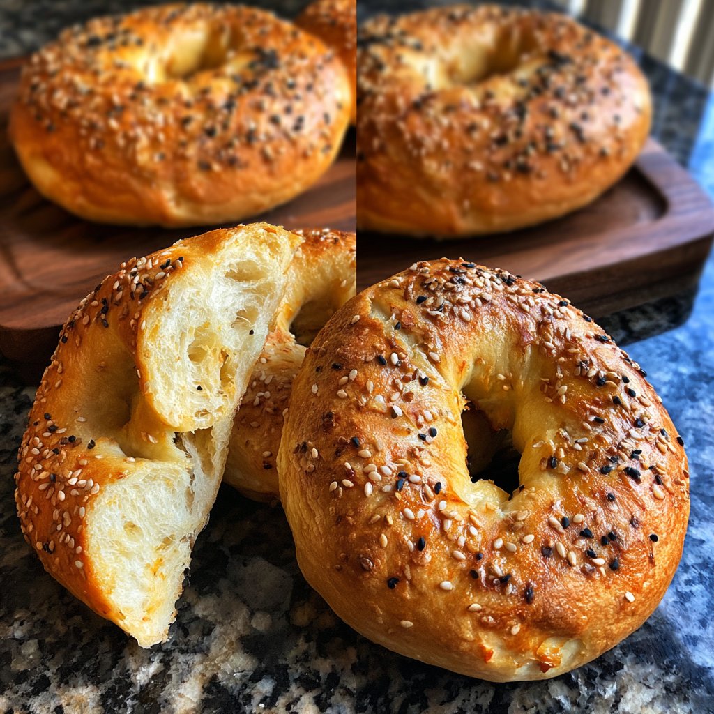 High Protein Bagels With Egg Wash Shine